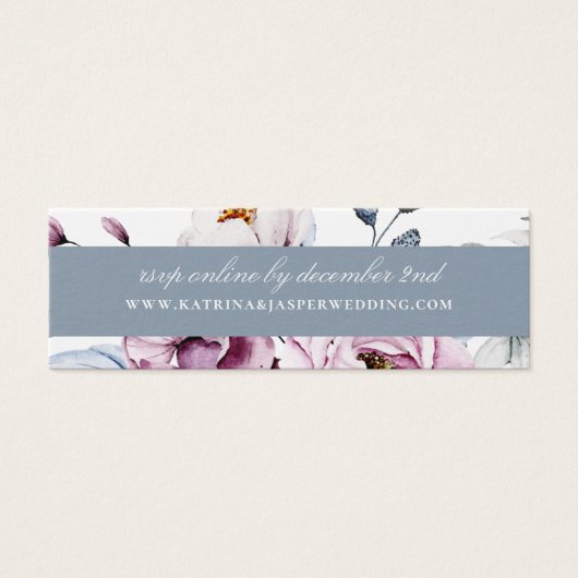 Dusty Blue Mauve Floral Site Mariage RSVP (Devant)