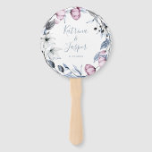 Dusty Blue Mauve Floral Wreath Wedding Handwaaier (Voorkant)
