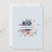 Dusty Blue Mauve Roos Pink Slate Flora We doen het Kaart (Achterkant)