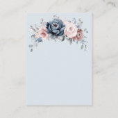 Dusty Blue Mauve Roos Pink Slate Floral Details Informatiekaartje (Achterkant)