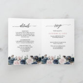 Dusty Blue Mauve Roos Pink Slate Floral Wedding (Binnen)
