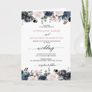Dusty Blue Mauve Roos Pink Slate Floral Wedding