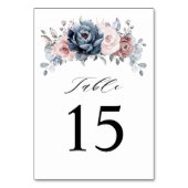 Dusty Blue Mauve Roos Pink Slate Floral Wedding Kaart (Achterkant)