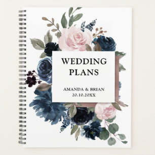 Dusty Blue Mauve Roos Pink Slate Floral Wedding Planner