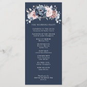 Dusty Blue Mauve Roos Pink Slate Floral Wedding Pr Programma (Achterkant)