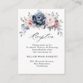 Dusty Blue Mauve Roos Pink Slate Receptie Informatiekaartje (Voorkant)