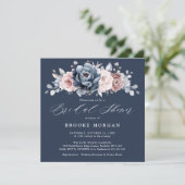 Dusty Blue Mauve Roos Pink Slate Vrijgezellenfeest Kaart (Staand voorkant)