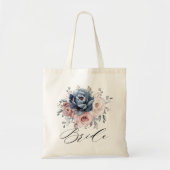 Dusty Blue Mauve Roos Pink Slate Weddenschap Bride Tote Bag (Voorkant)