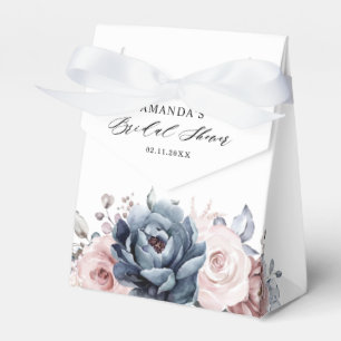 Dusty Blue Mauve Roos Slate Floral Vrijgezellenfee Bedankdoosjes