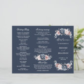 Dusty Blue Mauve Rose Mariage Tri-Fold Programme (Debout devant)