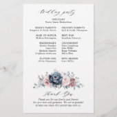 Dusty Blue Mauve Rose Pink Slate Wedding Programme (Dos)