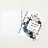 Dusty Blue Mauve Rose rose ardoise Mariage floral (Devant avec enveloppe)