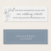 Dusty Blue Meadow Bruiloft Website Mini Visitekaartjes (Voorkant /achterkant)