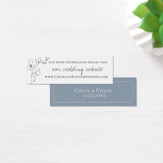 Dusty Blue Meadow Bruiloft Website Mini Visitekaartjes (Bureau)