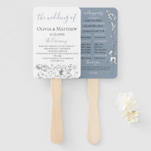 Dusty Blue Meadow Trouwprogramma Handwaaier