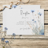 Dusty Blue Meadow Wildflower Moderne receptie Informatiekaartje