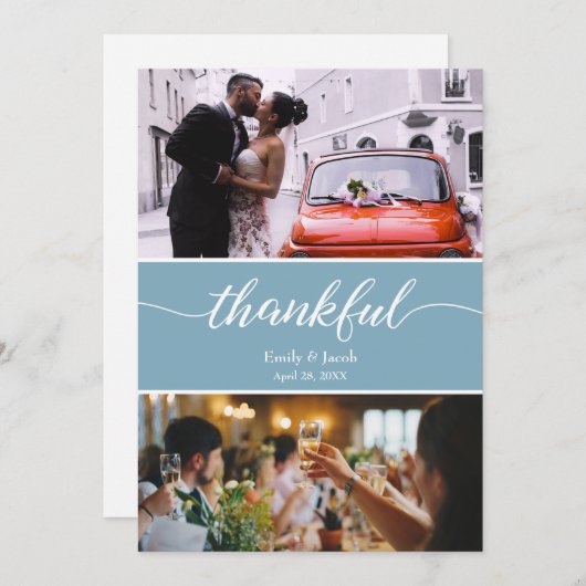 Dusty Blue Merci photos Mariages (Devant / Derrière)