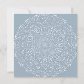 Dusty Blue met White Mandala Square Invitation Aankondiging (Achterkant)