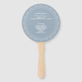Dusty Blue met White mandala Wedding Program Fan Handwaaier (Voorkant)