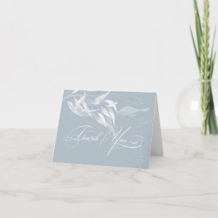 Dusty Blue met witte eucalyptusolie Bedankkaart
