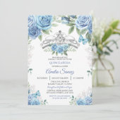 Dusty Blue Mexicaine Girl Mis XV Anos Invitation (Debout devant)