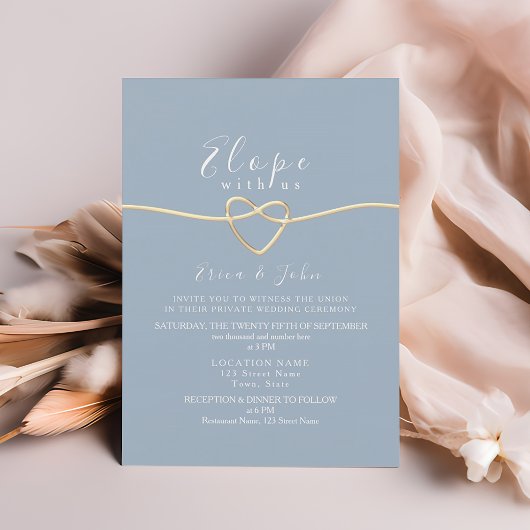 Dusty Blue Micro Wedding Kaart