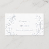 Dusty Blue Minimal Leaf Wedding Flat Place Card Plaatskaartje (Achterkant)