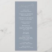 Dusty Blue Minimal Wedding Ceremony Program Programma (Achterkant)