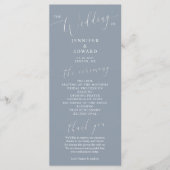 Dusty Blue Minimal Wedding Ceremony Program Programma (Voorkant)