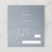 Dusty Blue Minimal Wedding Table Number (Buitenkant ongevouwen)