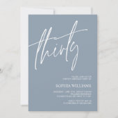 Dusty Blue Minimalist 30e anniversaire Invitation (Devant)