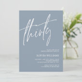 Dusty Blue Minimalist 30e anniversaire Invitation (Debout devant)