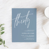 Dusty Blue Minimalist 30e anniversaire Invitation