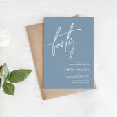 Dusty Blue Minimalist 40e Invitation anniversaire