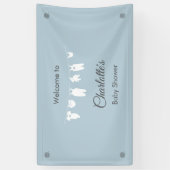 Dusty Blue Minimalist Baby Boy Shower Spandoek (Verticaal)