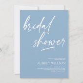 Dusty Blue Minimalist Bridal Shower Invitation (Devant)