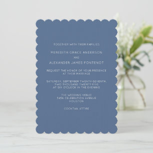 Dusty Blue Minimalist Faire-part de mariage