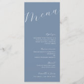 Dusty Blue Minimalist Menu Mariage moderne (Devant)