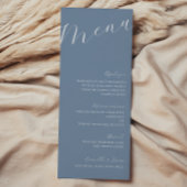 Dusty Blue Minimalist Menu Mariage moderne