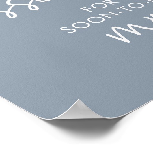 Dusty Blue Minimalist Script Hoeveel Kussen Spel Poster (Hoek)