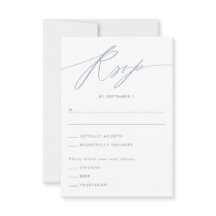 Dusty Blue Minimalist Script Response Kaart