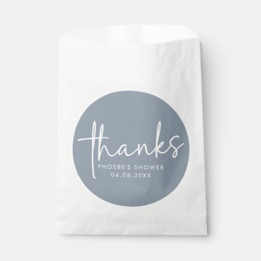 Dusty Blue Minimalist Script-Vrijgezellenfeest Bedankzakje (Voorkant)