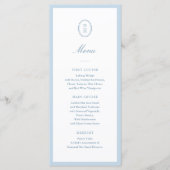 Dusty Blue Minimalist Wedding Monogram Flat Menu (Devant)