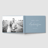 Dusty Blue Minimalist Wedding Personalized Gastenboek (Volledig)