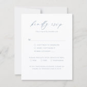 Dusty Blue Minimalist Wedding RSVP Card (Voorkant)