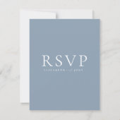 Dusty Blue Minimalist Wedding RSVP Card (Achterkant)