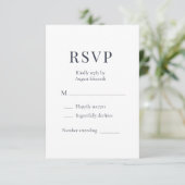 Dusty Blue Minimalist Wedding RSVP  Kaartje (Staand voorkant)