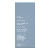Dusty Blue Minimaliste Script Wedding Programme (Devant)