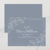 Dusty Blue Minimalistisch nieuw adres Briefkaart (Voorkant / Achterkant)