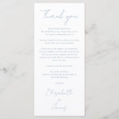 Dusty Blue minimalistische bruiloft dank u plaats  Menu (Voorkant)